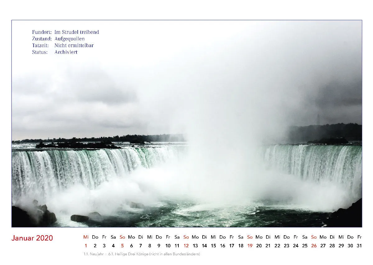 Es geschah am Wasser. Kalender der nicht verübten Verbrechen. 2020