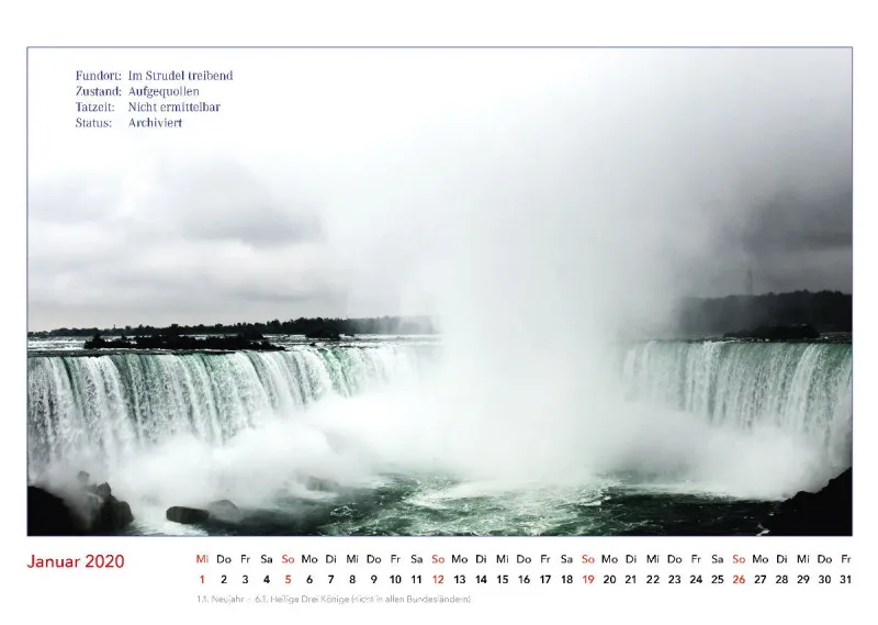 Es geschah am Wasser. Kalender der nicht verübten Verbrechen. 2020