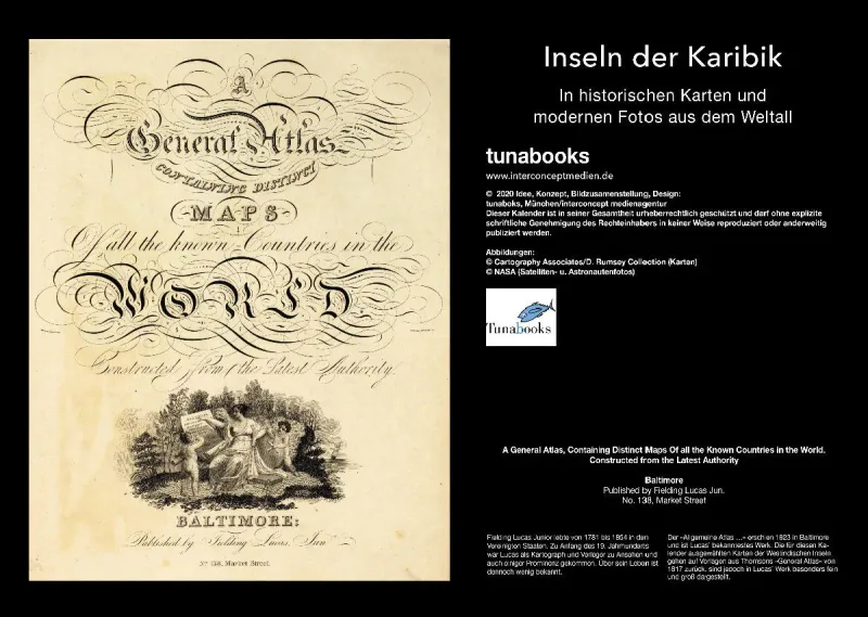 Inseln der Karibik. In historischen Karten und modernen Fotos aus dem Weltall. 2020