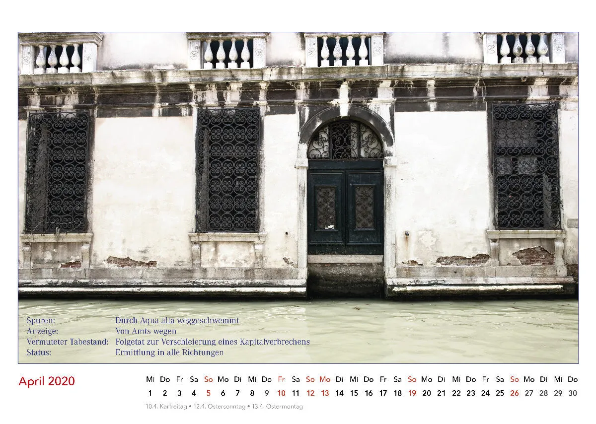 Es geschah am Wasser. Kalender der nicht verübten Verbrechen. 2020
