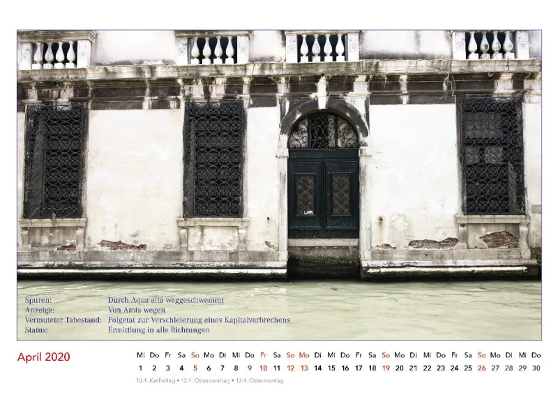 Es geschah am Wasser. Kalender der nicht verübten Verbrechen. 2020