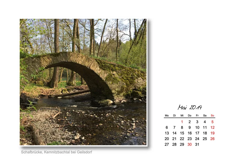 Tischkalender Vogtland 2019 - A5 - Querformat - 14 Seiten - Spiralbindung