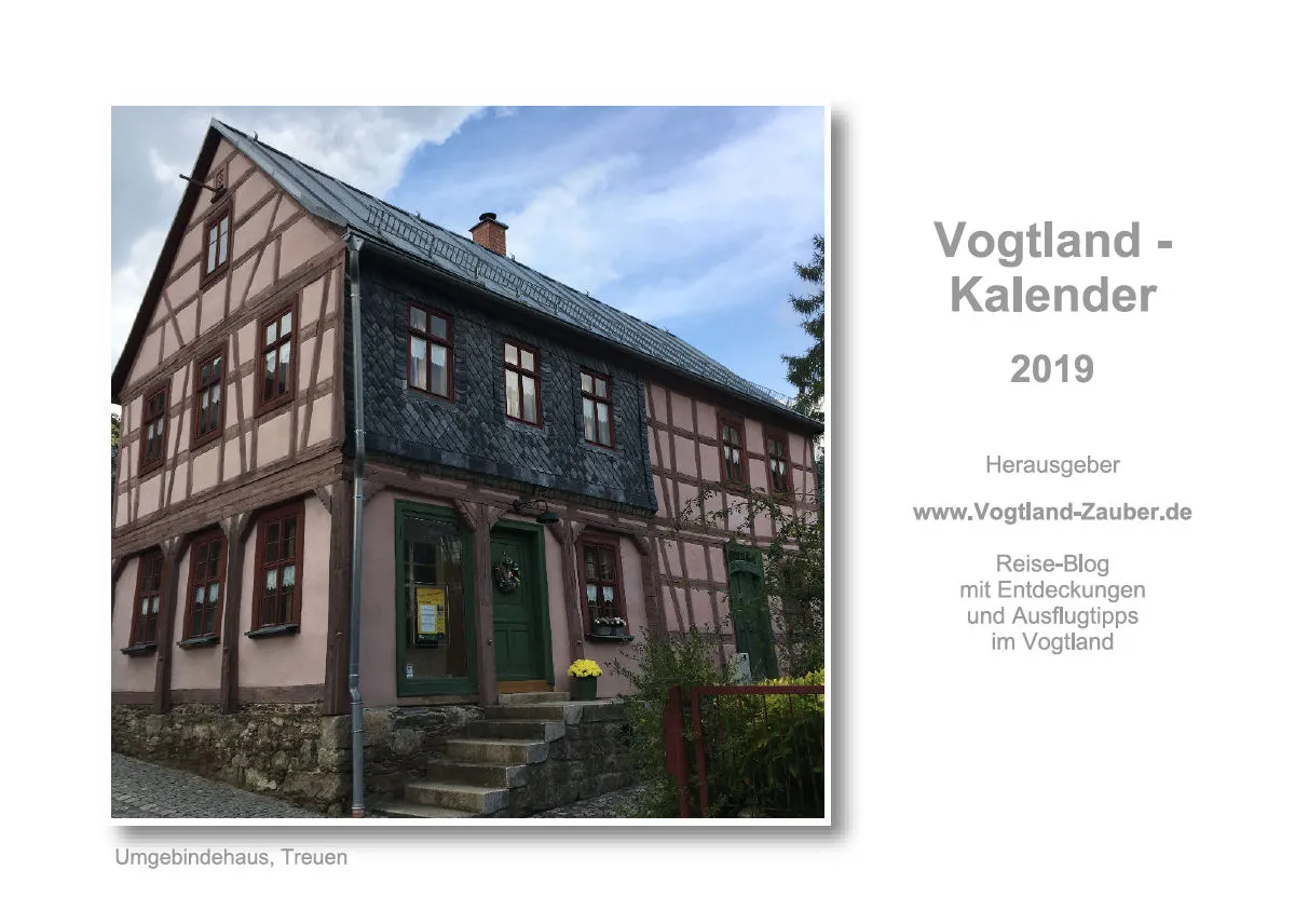 Tischkalender Vogtland 2019 - A5 - Querformat - 14 Seiten - Spiralbindung