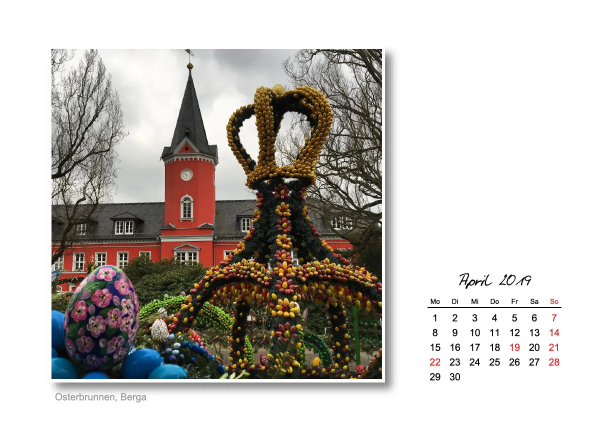 Tischkalender Vogtland 2019 - A5 - Querformat - 14 Seiten - Spiralbindung