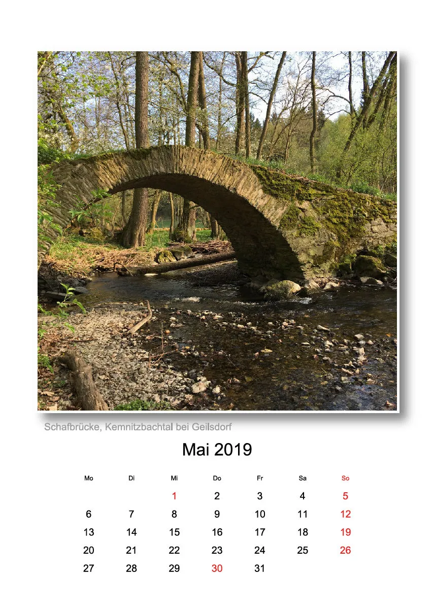 A4 - Vogtland-Kalender 2019 - 14 Seiten - Spiralbindung