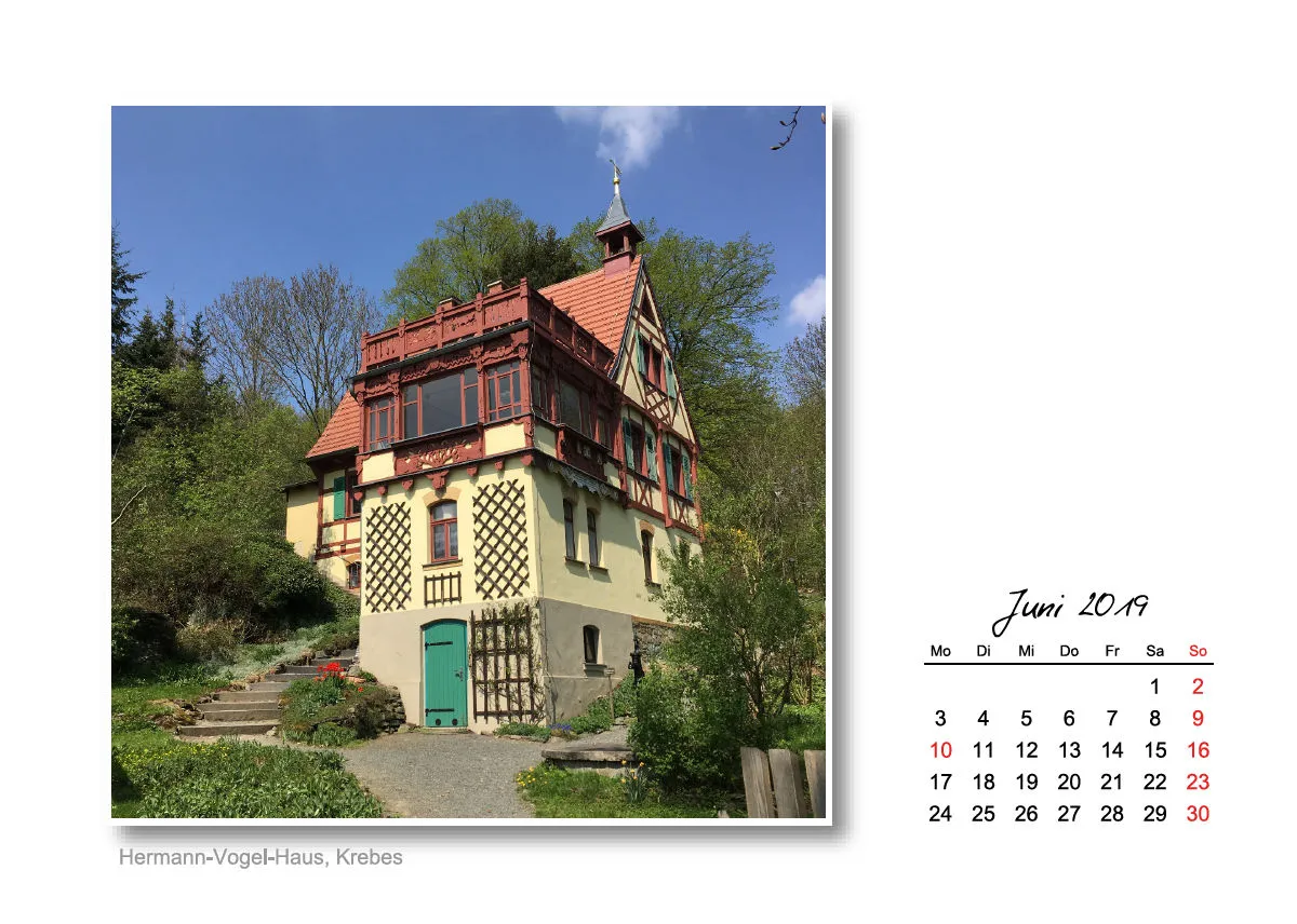 Tischkalender Vogtland 2019 - A5 - Querformat - 14 Seiten - Spiralbindung