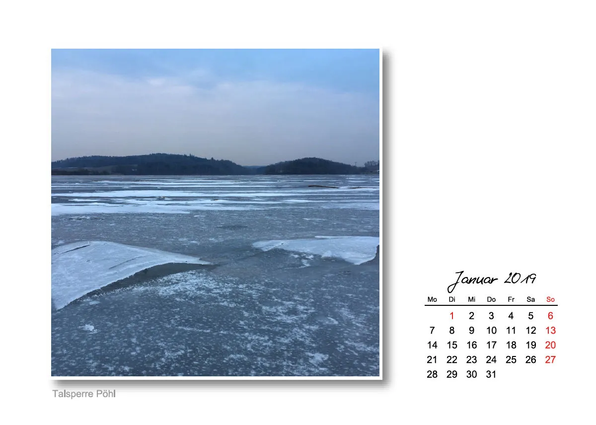 Tischkalender Vogtland 2019 - A5 - Querformat - 14 Seiten - Spiralbindung