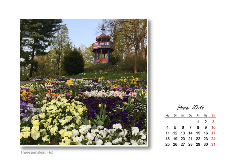 Tischkalender Vogtland 2019 - A5 - Querformat - 14 Seiten - Spiralbindung