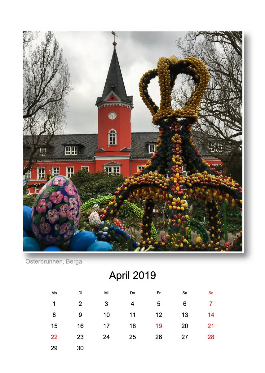A4 - Vogtland-Kalender 2019 - 14 Seiten - Spiralbindung