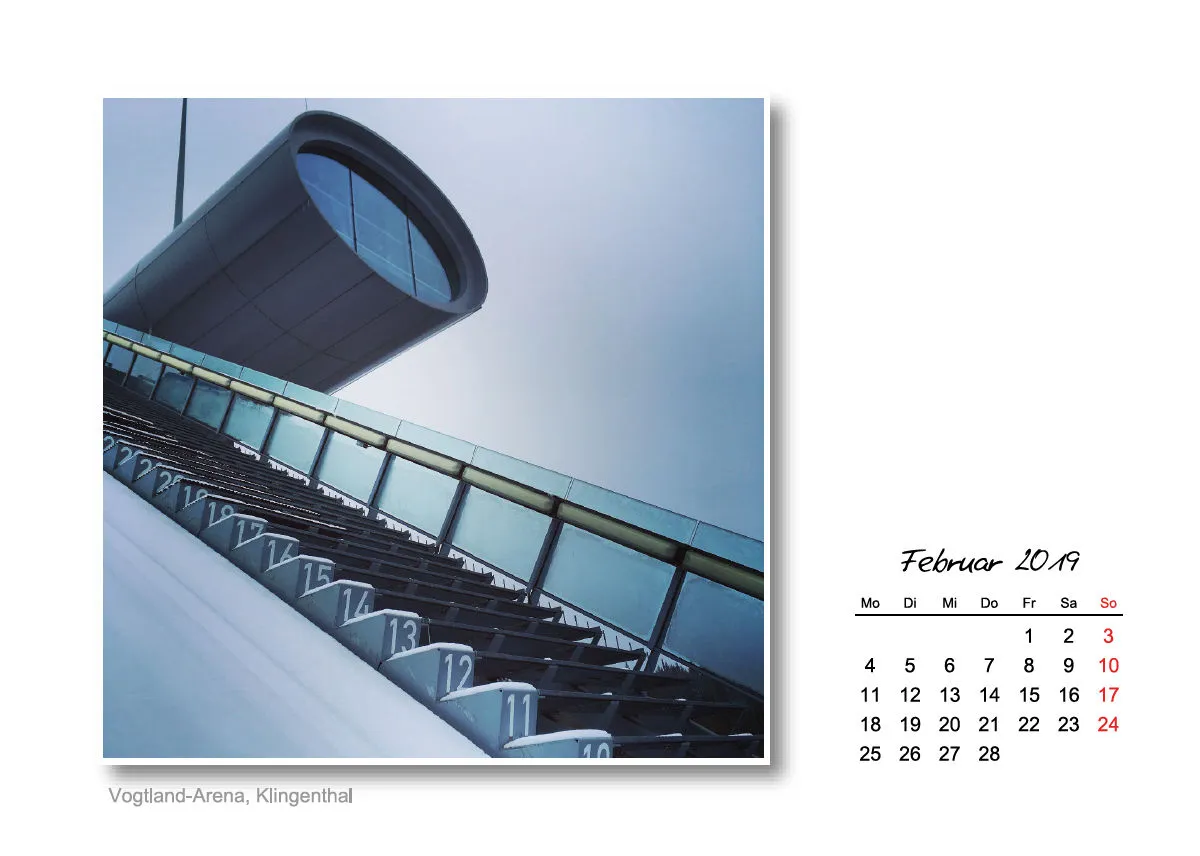 Tischkalender Vogtland 2019 - A5 - Querformat - 14 Seiten - Spiralbindung