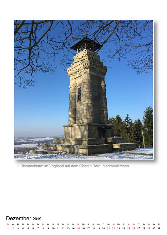 A3 - Vogtland-Kalender 2019 - 14 Seiten - Spiralbindung