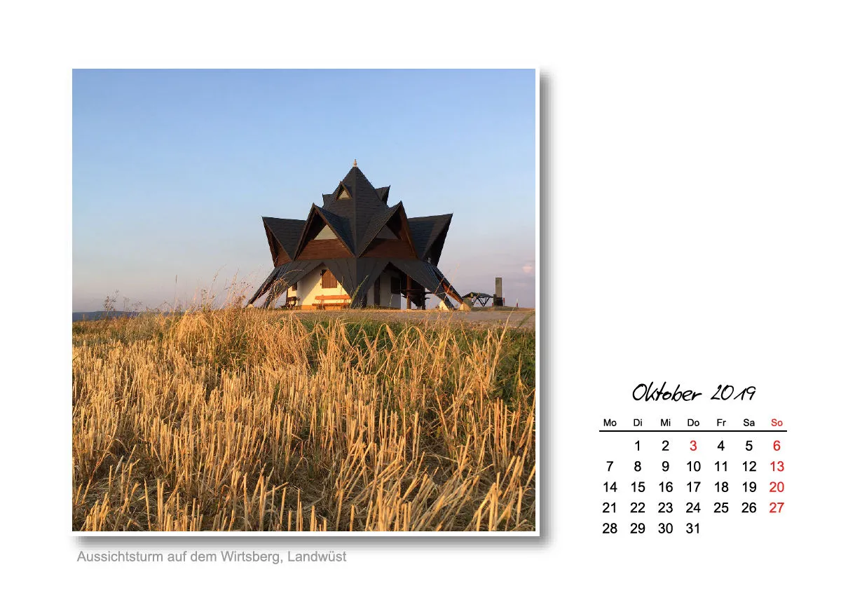 Tischkalender Vogtland 2019 - A5 - Querformat - 14 Seiten - Spiralbindung