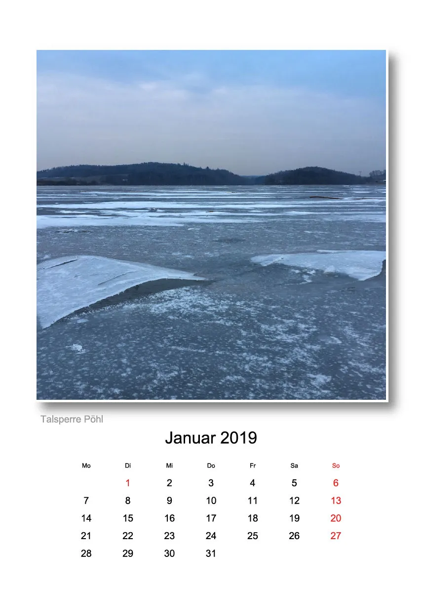 A4 - Vogtland-Kalender 2019 - 14 Seiten - Spiralbindung