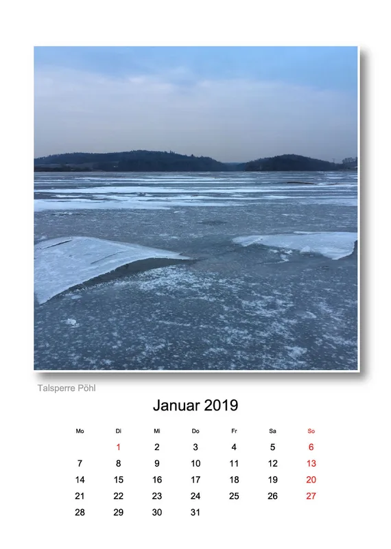 A4 - Vogtland-Kalender 2019 - 14 Seiten - Spiralbindung