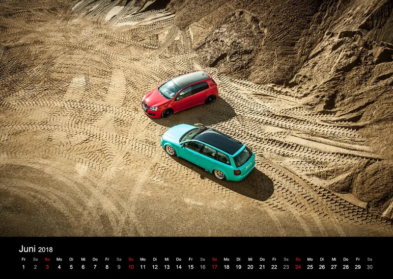 Fotokalender DIN A3 VW Golf 5 GTI u. AUDI A4 Avant
