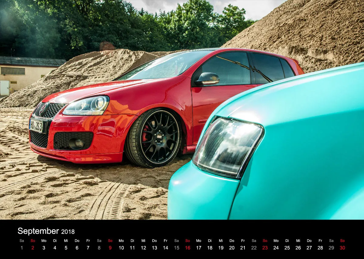 Fotokalender DIN A3 VW Golf 5 GTI u. AUDI A4 Avant