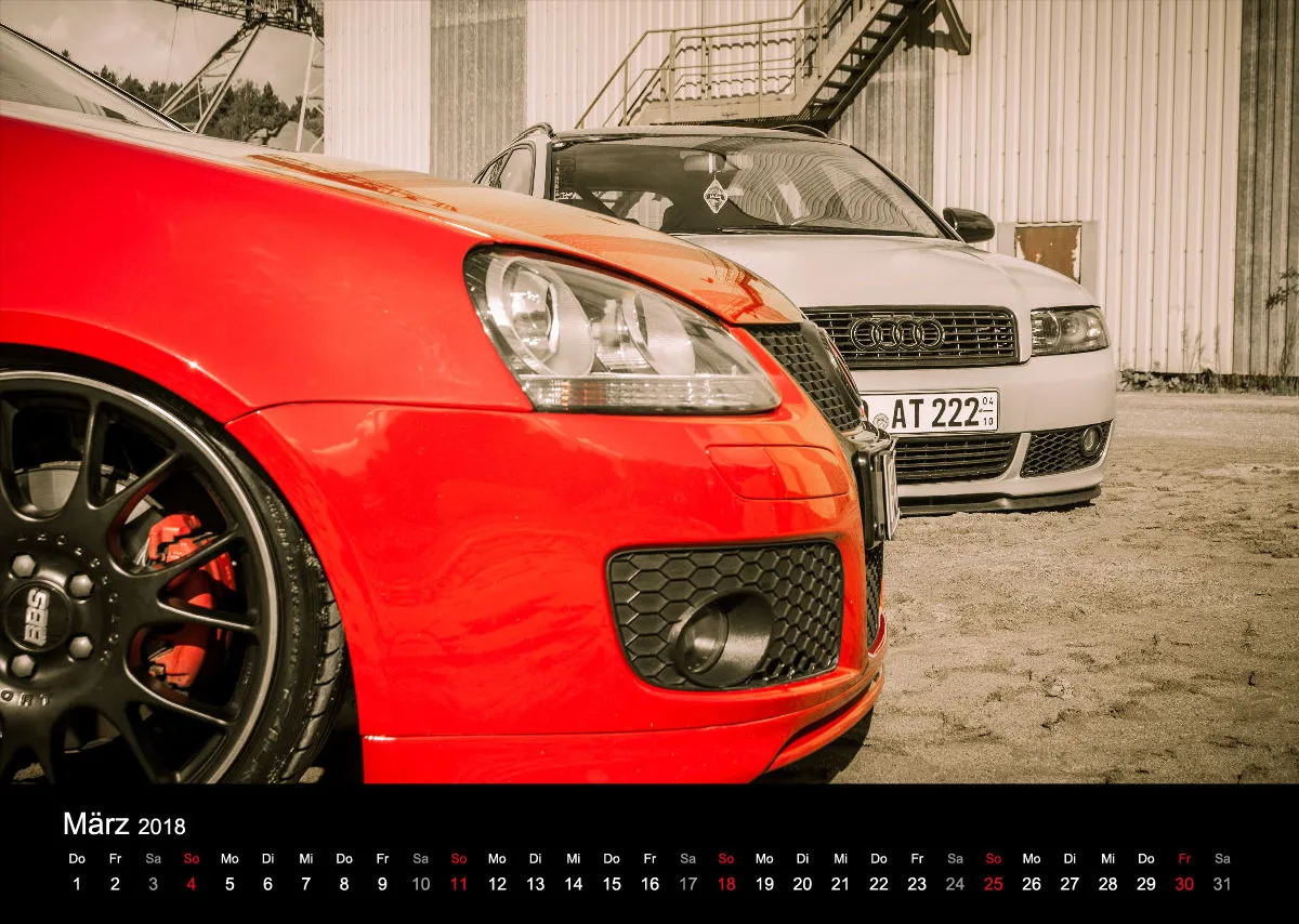 Fotokalender DIN A3 VW Golf 5 GTI u. AUDI A4 Avant